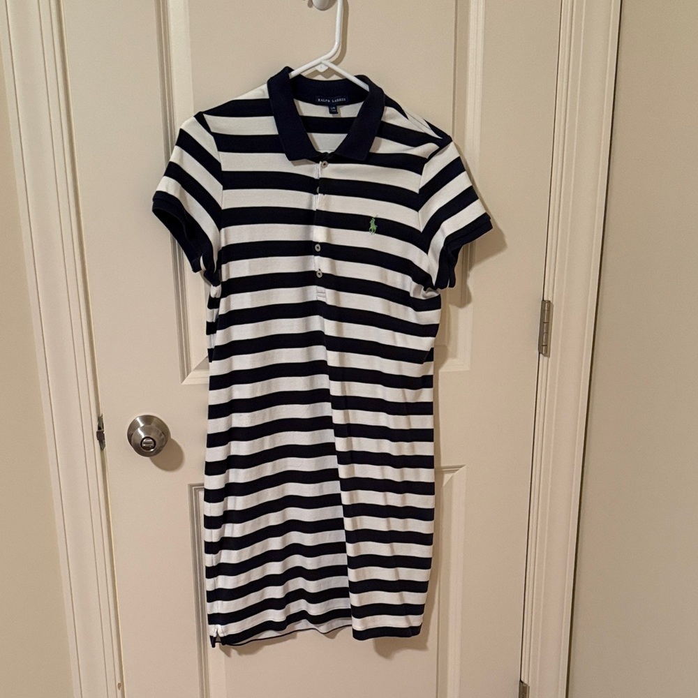 Ralph Lauren navy & White Striped Polo Mini Dress
